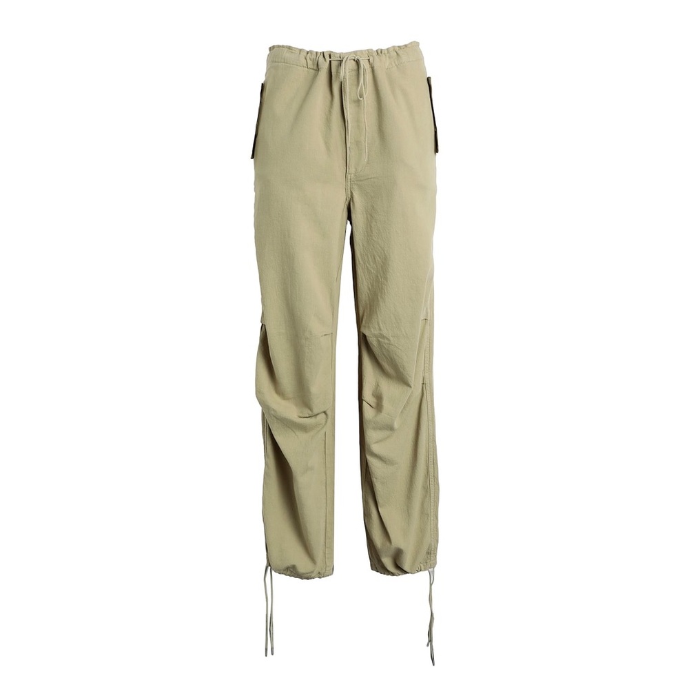 [topshop] nwot linen blend drawstring cargo casual utility pants khaki 12